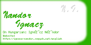 nandor ignacz business card